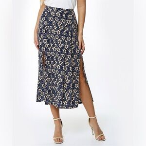Georgia Silk Wallpaper Floral Midi Skirt